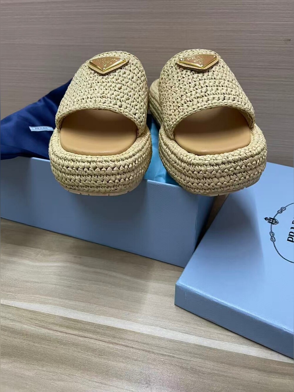 Prada Crochet Platform Sandals - Picture 5 of 8